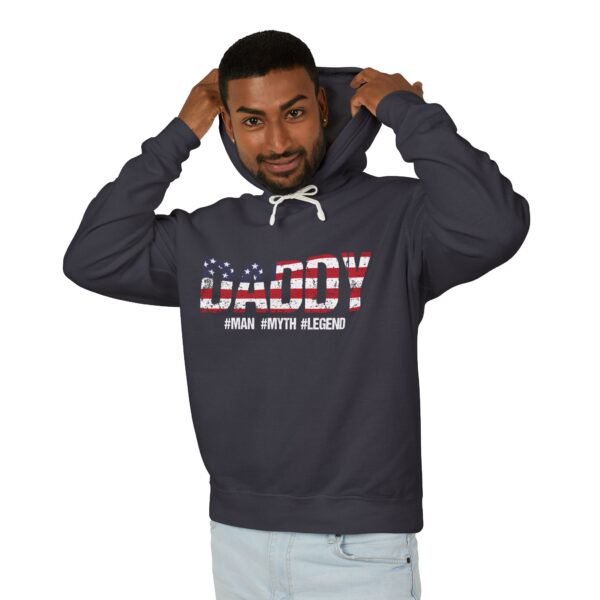 Patriotic Daddy Hoodie - Unisex Lightweight Sweatshirt for Fun Celebrations, Gifts for Dad, Father's Day, BBQs, Summer Style - Image 3