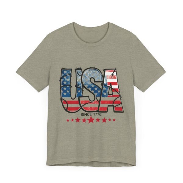 USA Flag Patriotic Tee, Unisex Short Sleeve T-Shirt, Fourth of July Gift, Americana Apparel, Casual Summer Shirt - Image 19