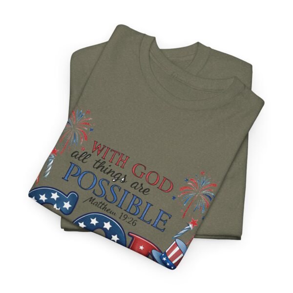 Faith-Based Unisex Tee - 'With God All Things Are Possible', Gift Shirt - Image 16