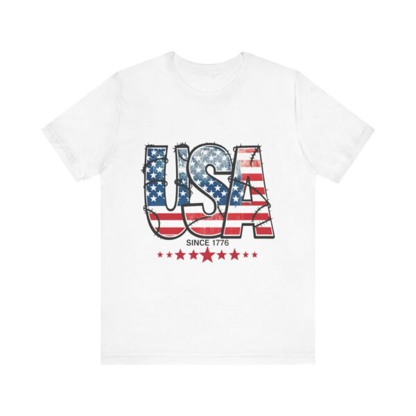 USA Flag Patriotic Tee, Unisex Short Sleeve T-Shirt, Fourth of July Gift, Americana Apparel, Casual Summer Shirt - Image 7