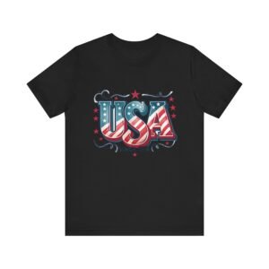 USA Patriotic Tee, Unisex Short Sleeve Shirt for Independence Day, 4th of July Gift, American Pride Apparel, Casual Summer Top