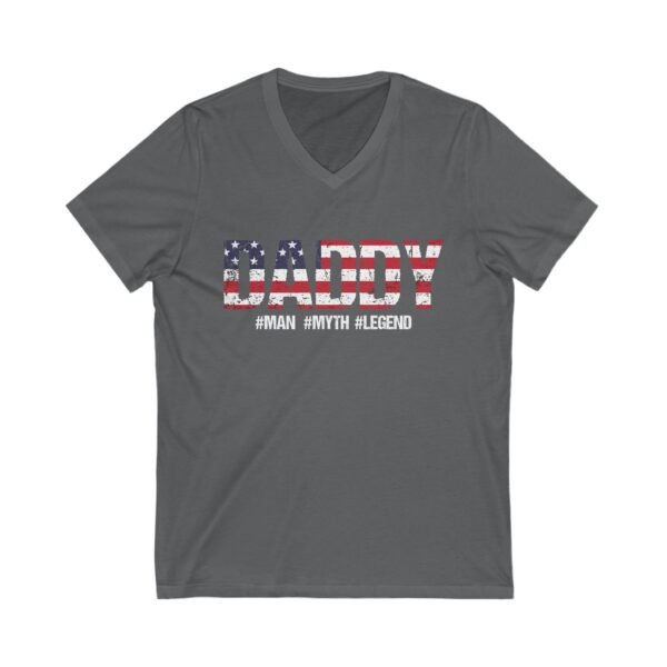 Patriotic Daddy V-Neck Tee, Father's Day Gift, USA Flag Shirt, Unisex Casual Wear, Summer Wardrobe Essential, Gift for Dads - Image 11
