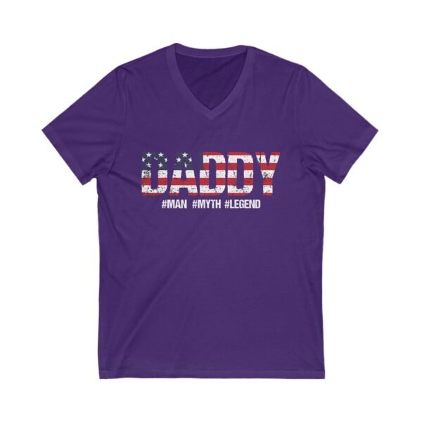 Patriotic Daddy V-Neck Tee, Father's Day Gift, USA Flag Shirt, Unisex Casual Wear, Summer Wardrobe Essential, Gift for Dads - Image 15