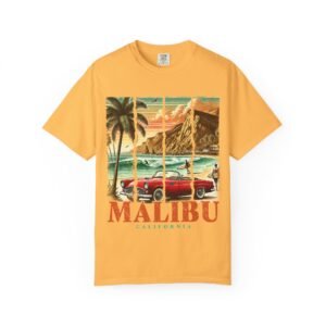 Malibu Vintage Graphic T-shirt, Retro Vacation Tee, Summer Beach Shirt, Unisex Casual Wear, Gift for Travelers, California Style
