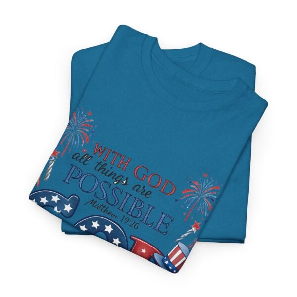 Faith-Based Unisex Tee - 'With God All Things Are Possible', Gift Shirt - Image 19