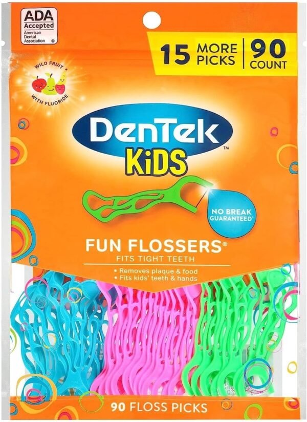DenTek Kids Fun Flossers, Floss Picks, Removes Foo... - Image 2