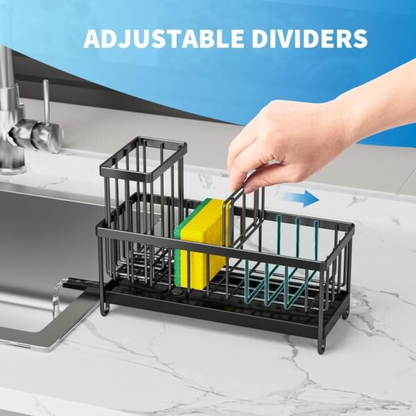 Cisily Black Sponge Holder for Kitchen Sink, Sink ... - Image 5