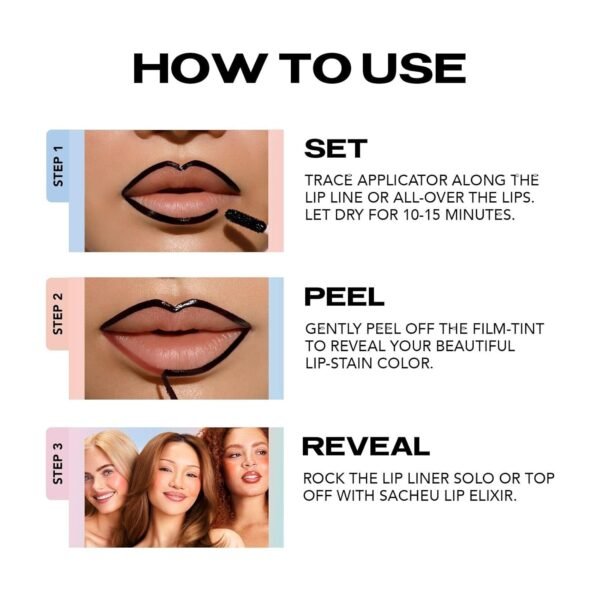 Sacheu Lip Liner Stay-N Peel Off Lip Stain — Long ... - Image 6