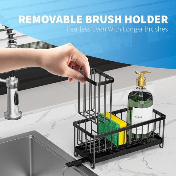 Cisily Black Sponge Holder for Kitchen Sink, Sink ... - Image 4