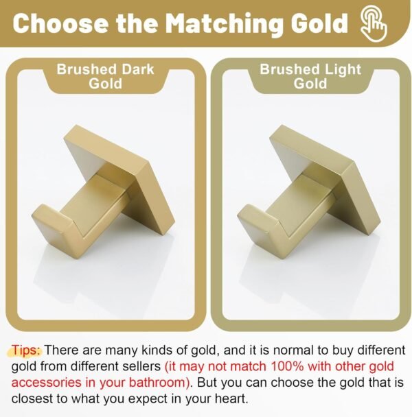 Brushed Gold Bathroom Towel Bar Holder Sets Premiu... - Image 8