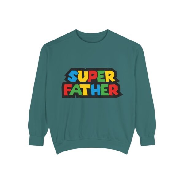 Super Father Garment-Dyed Sweatshirt, Gift for Dad, Father's Day Apparel, Cozy Unisex Sweatshirt, Dad's Day Present, Family Celebration Wear - Image 10