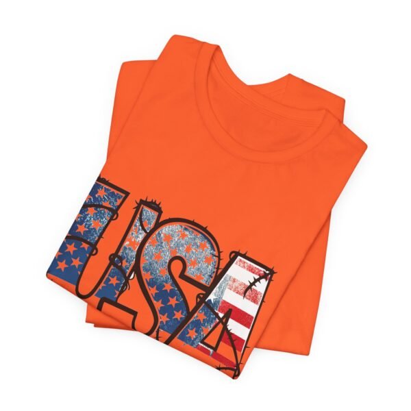 USA Flag Patriotic Tee, Unisex Short Sleeve T-Shirt, Fourth of July Gift, Americana Apparel, Casual Summer Shirt - Image 3