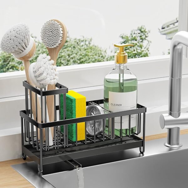 Cisily Black Sponge Holder for Kitchen Sink, Sink ... - Image 2