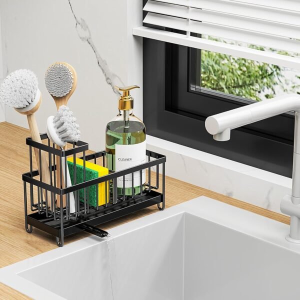 Cisily Black Sponge Holder for Kitchen Sink, Sink ... - Image 8