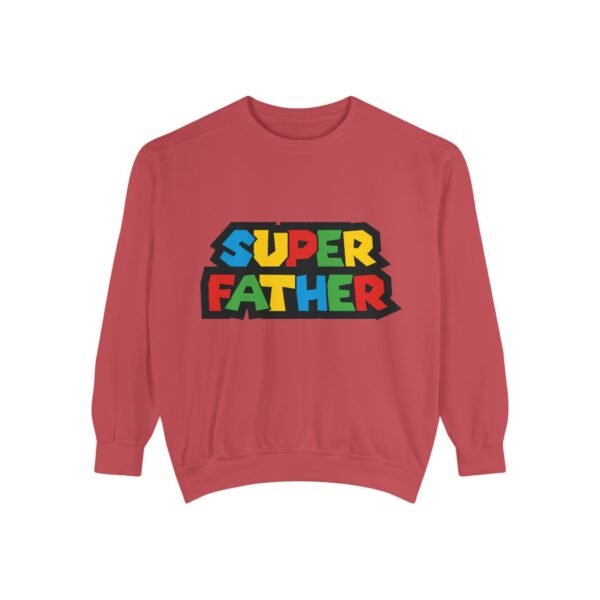Super Father Garment-Dyed Sweatshirt, Gift for Dad, Father's Day Apparel, Cozy Unisex Sweatshirt, Dad's Day Present, Family Celebration Wear - Image 14