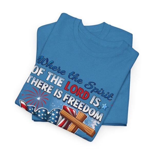 Where The Spirit Of The Lord Unisex Heavy Cotton Tee - Image 3