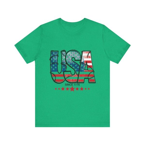USA Flag Patriotic Tee, Unisex Short Sleeve T-Shirt, Fourth of July Gift, Americana Apparel, Casual Summer Shirt - Image 25