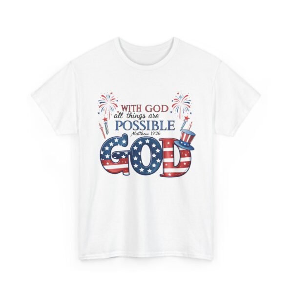 Faith-Based Unisex Tee - 'With God All Things Are Possible', Gift Shirt - Image 6