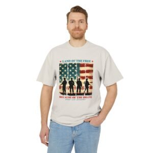 Patriotic Unisex Tee - Land of the Free - Brave American Heroes Shirt, Memorial Day Gift, Veteran's Day Tee, Independence Day Style, [...]