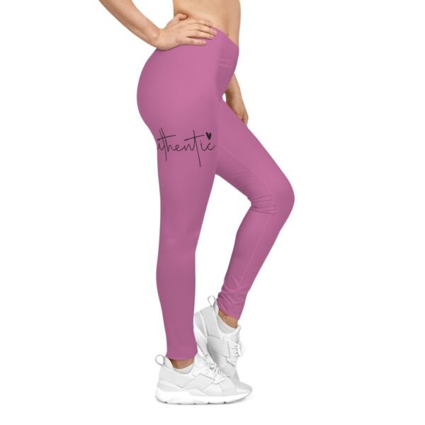 Authentic With Love Symbol Legging | Stylish Women's AOP Fitness Pants, Casual Wear, Workout Gear, Athletic Leggings, Gift for Sisters - Image 5