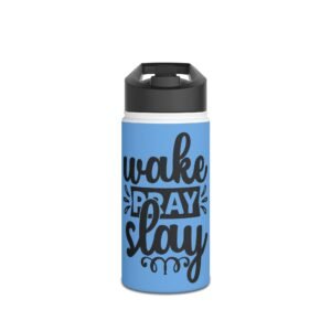 Wake, Pray, Slay-Ready Stainless Steel Water Bottle, Vacuum Insulated, Ideal for Travel, Gym, Outdoors, Hiking, Eco-Friendly Hydration