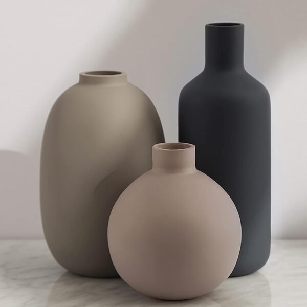 Ceramic Modern Farmhouse Vase, Neutral Small for T... - Image 2