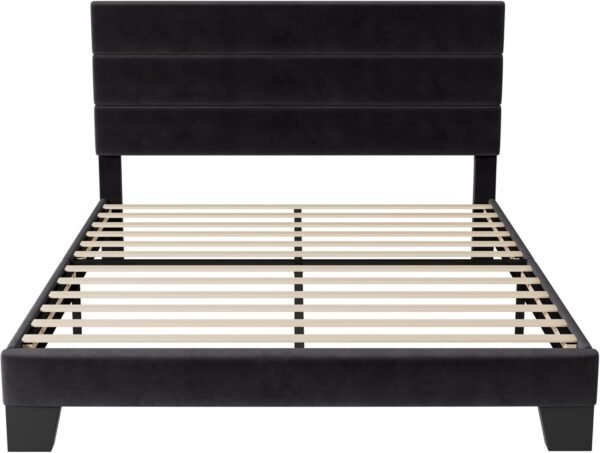 Allewie Queen Size Platform Bed Frame with Velvet ... - Image 9
