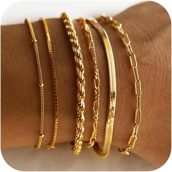 DEARMAY Gold Bracelets for Women Waterproof, 14K R... - Image 2