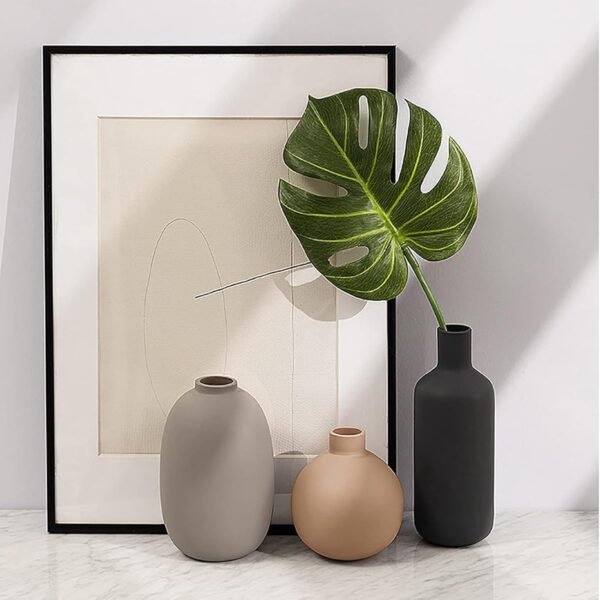 Ceramic Modern Farmhouse Vase, Neutral Small for T... - Image 4