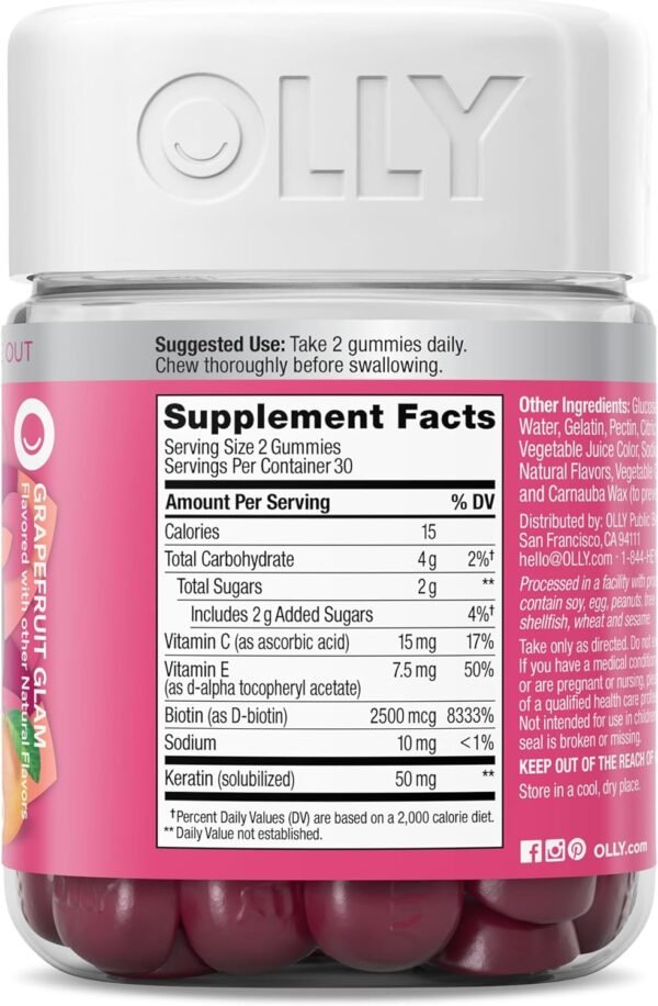 OLLY Undeniable Beauty Gummy, For Hair, Skin, Nail... - Image 10
