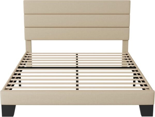 Allewie Queen Size Platform Bed Frame with Fabric ... - Image 9