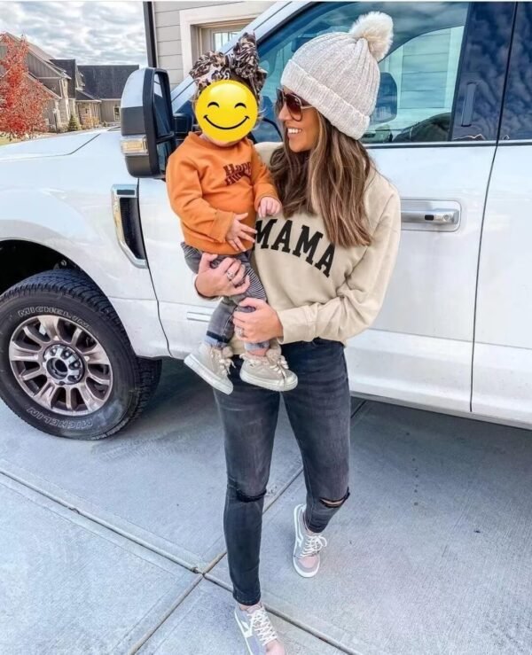 LEEDYA Women Long Sleeve Mama Sweatshirts Round Ne... - Image 5