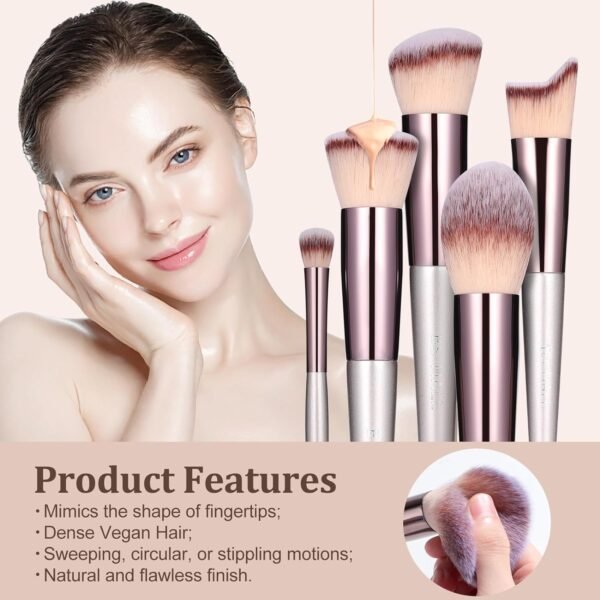 BS-MALL Makeup Brush Set 18 Pcs Premium Synthetic ... - Image 4