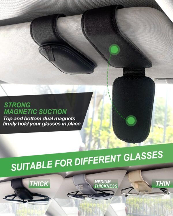 Sunglass Holder for Car, 2 Pack Car Sunglass Holde... - Image 4