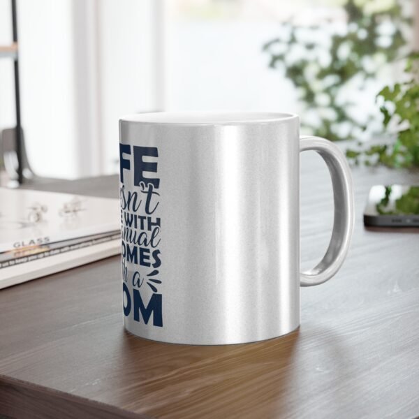 No Alarm Clock, No Boss, No Problem Stylish Metallic Mug with Motivational Quote for Coffee Lovers, Gift for Friends, Home Office Decor, No Alarm Clocks No Boss No Problem - Image 5