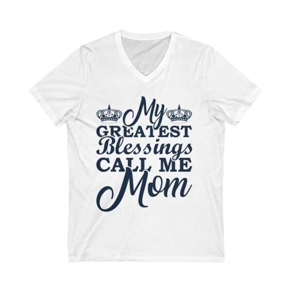 My Greatest Blessings Unisex Jersey Short Sleeve V-Neck Tee - Image 3