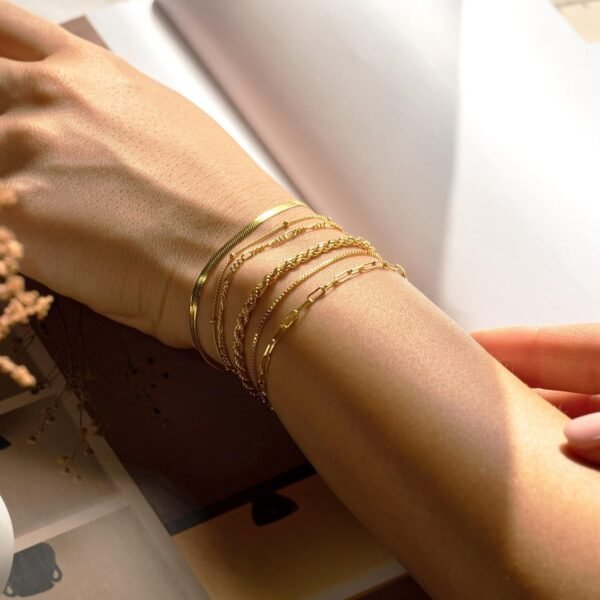 DEARMAY Gold Bracelets for Women Waterproof, 14K R... - Image 3