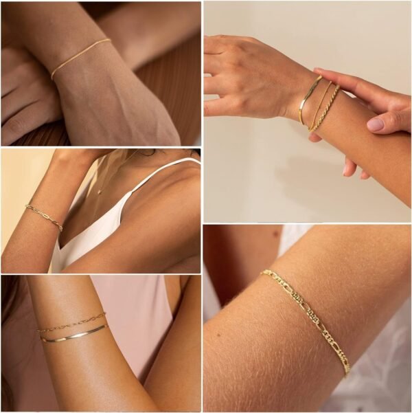 DEARMAY Gold Bracelets for Women Waterproof, 14K R... - Image 5