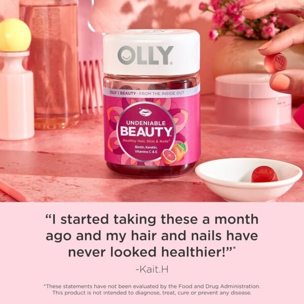 OLLY Undeniable Beauty Gummy, For Hair, Skin, Nail... - Image 7