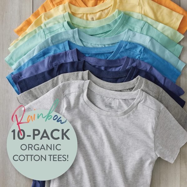 HonestBaby 10-Pack Short Sleeve T-shirts 100% Orga... - Image 4