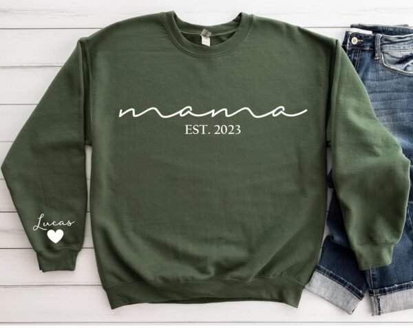 Custom Mama Sweatshirt with Kid Names on Sleeve Pe... - Image 4