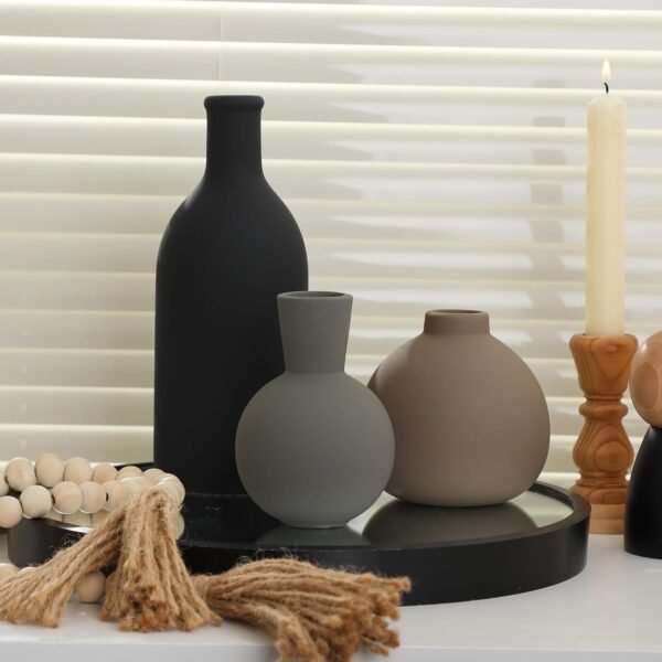 Ceramic Vase Set of 3, Vases Home Decor Rustic Far... - Image 9