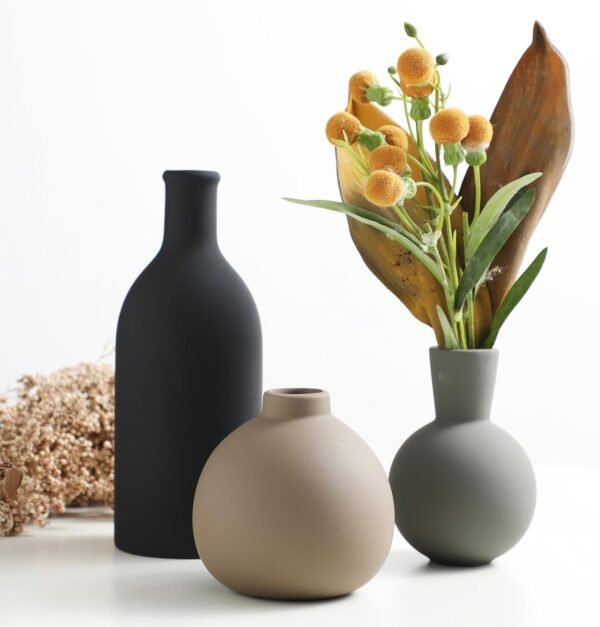 Ceramic Vase Set of 3, Vases Home Decor Rustic Far... - Image 4