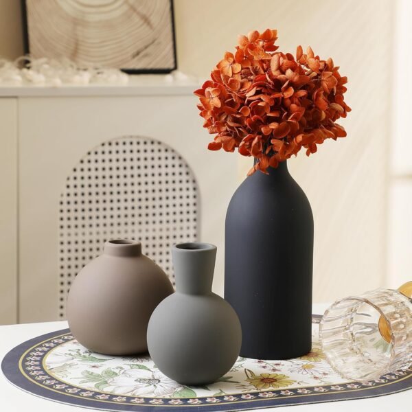 Ceramic Vase Set of 3, Vases Home Decor Rustic Far... - Image 8
