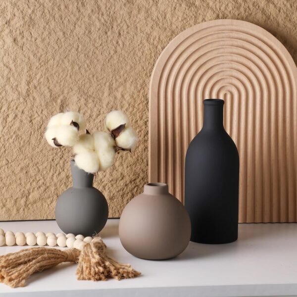 Ceramic Vase Set of 3, Vases Home Decor Rustic Far... - Image 7