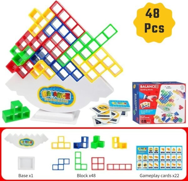 48Pcs Tower Stack Game, Tetra Tower Balance Stacki... - Image 8