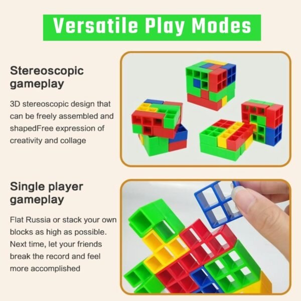 48Pcs Tower Stack Game, Tetra Tower Balance Stacki... - Image 6