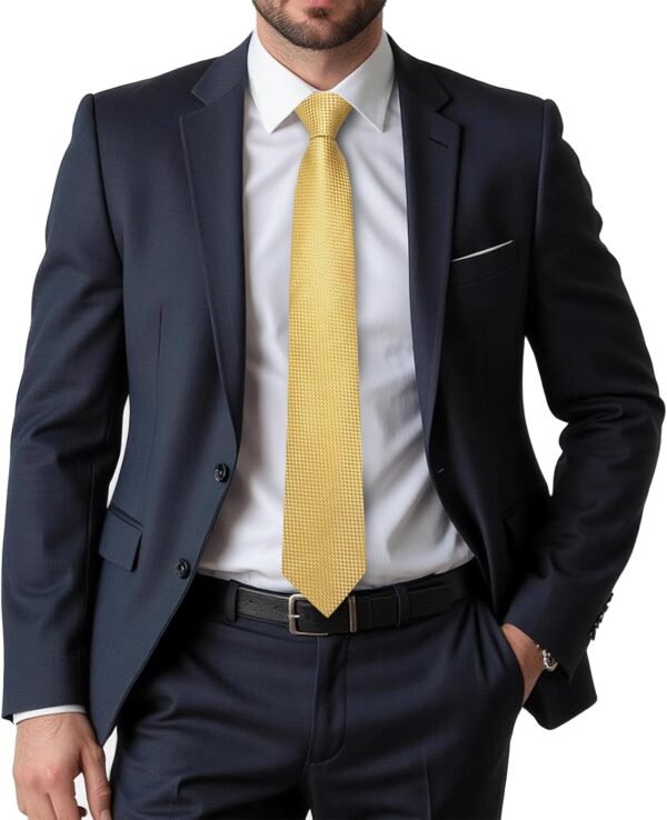 Dubulle Mens Paisley Floral Silk Tie for Men Strip... - Image 4