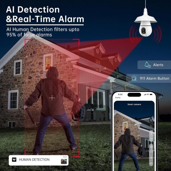 2K Light Bulb Security Camera 5G&2.4Ghz WiFi Secur... - Image 5