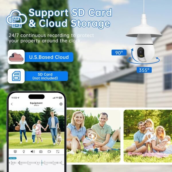 2K Light Bulb Security Camera 5G&2.4Ghz WiFi Secur... - Image 6